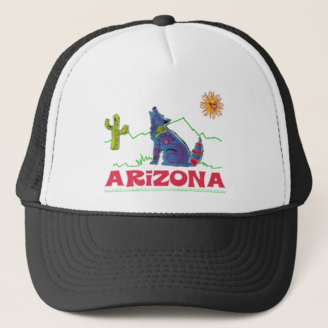 Arizona Coyote Howl Trucker Hat (Front)