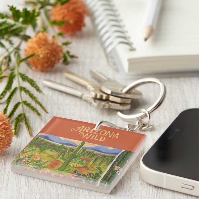 Arizona Desert Art Key Ring (Front Right)