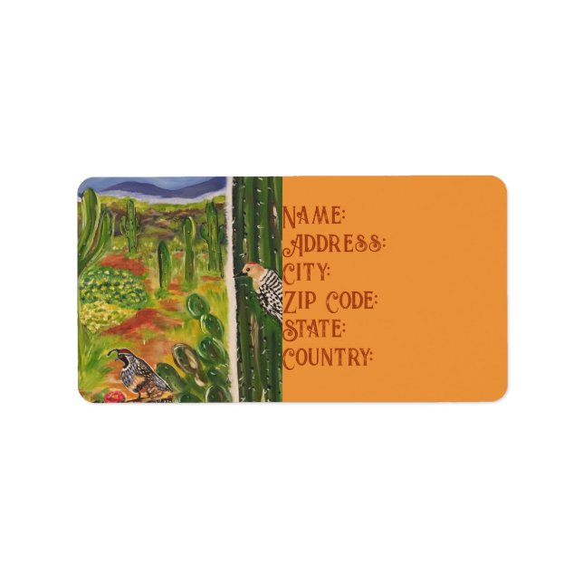 Arizona Desert Art Label (Front)