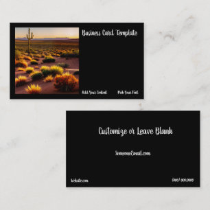 Arizona Desert Cactus Sunset Business Card