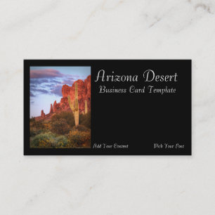 Arizona Desert Cactus Sunset Business Card