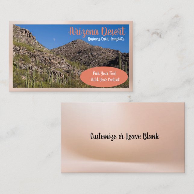 Arizona Desert Cactus Sunset Business Card (Front/Back)
