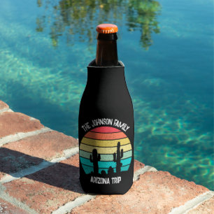Arizona Desert Cactus Sunset Personalised Bottle Cooler