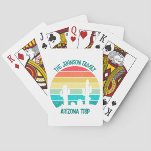 Arizona Desert Cactus Sunset Personalised Playing Cards
