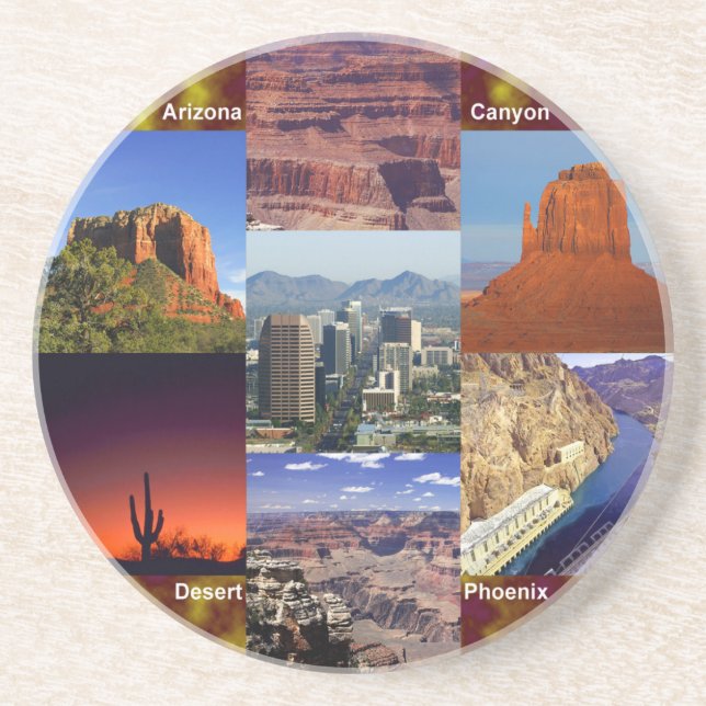 Arizona Desert Collage Coaster (Front)