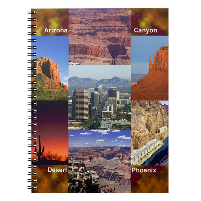 Arizona Desert Collage Spiral Notebook (Front)