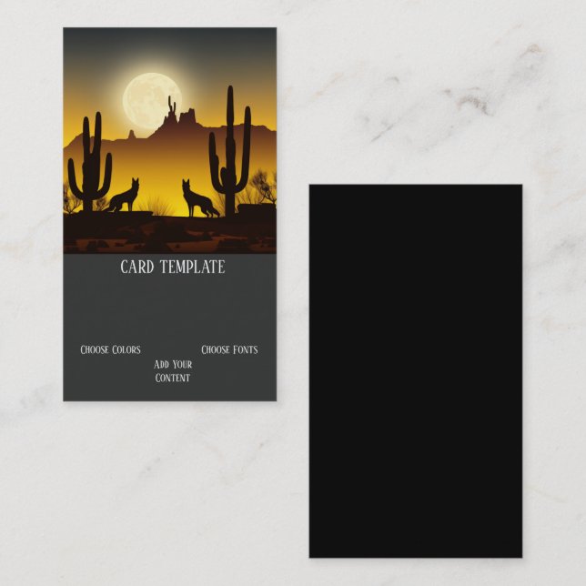 Arizona Desert Coyote Wolf Business Card (Front/Back)
