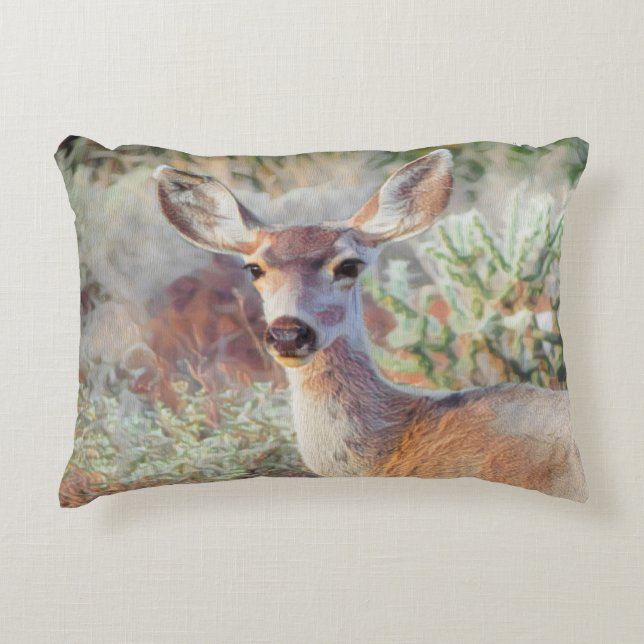 Arizona Desert Deer Decorative Cushion (Front)