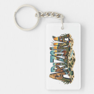 Arizona Desert Keychain Arizona State Keychain