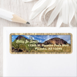 Arizona Desert Mountain Scenery Barn Boards Beige