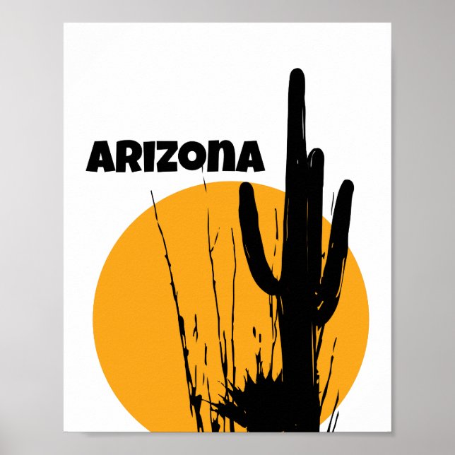 Arizona Desert Plants Silhouette | Poster (Front)