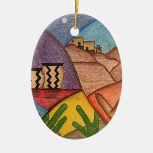 Arizona Desert Southwest Christmas Ornament (Front)