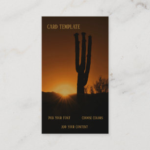 Arizona Desert Southwest Sunset Business Card