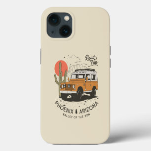 Arizona Desert Sunset Road Trip Cactus Phoenix iPhone 13 Case