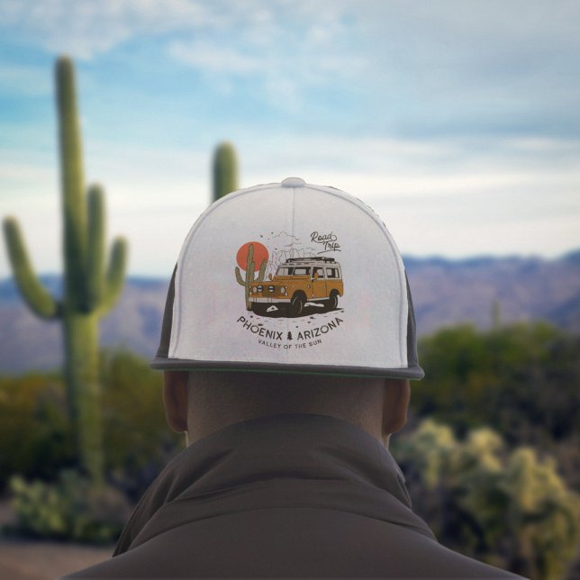 Arizona Desert Sunset Road Trip Cactus Phoenix Trucker Hat (Arizona Desert Sunset Road Trip Cactus Phoenix Trucker Hat)