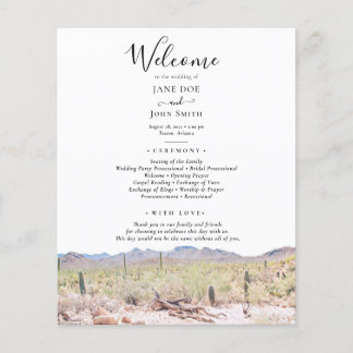 Arizona Desert Wedding Program Flyer