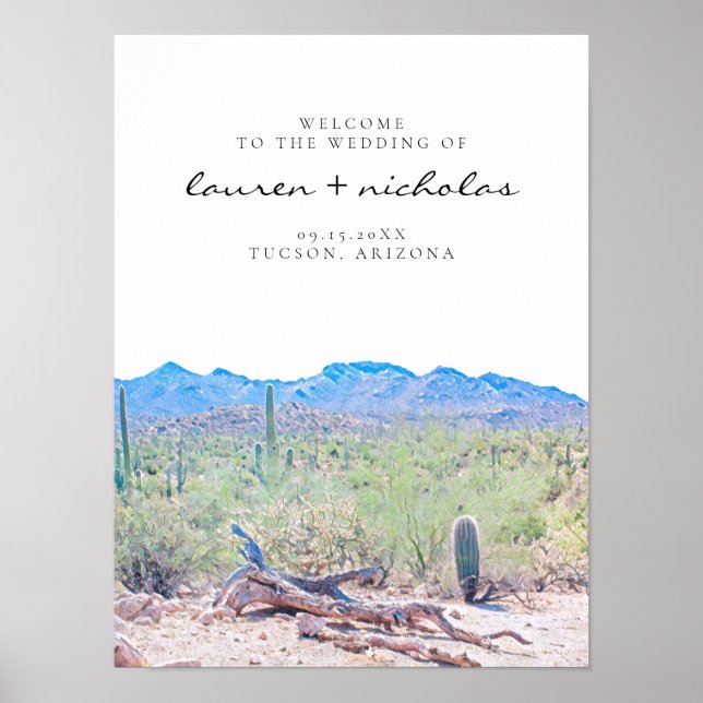 Arizona Desert Wedding Welcome Sign (Front)