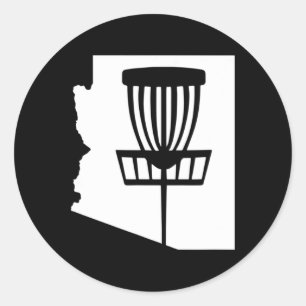 Arizona Disc Golf State With Sket Graphic Classic Round Sticker