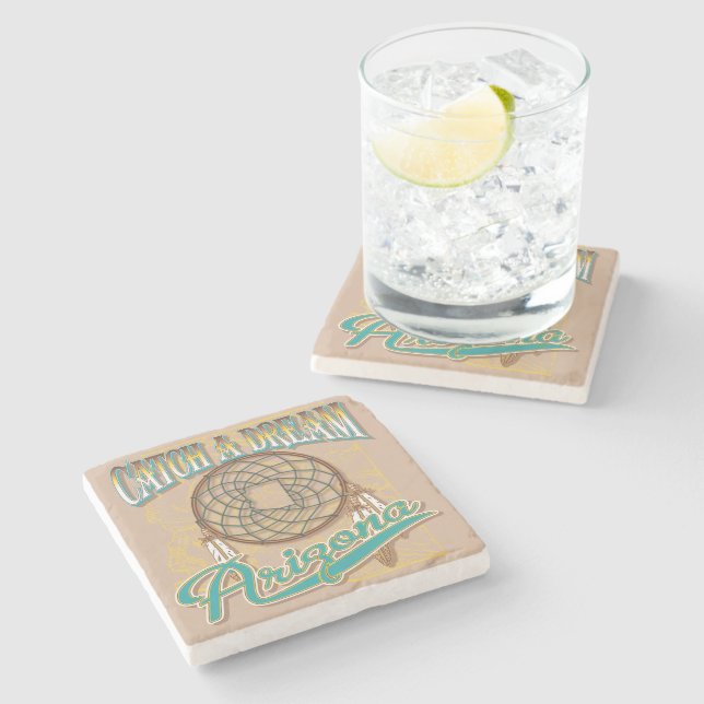 Arizona Dream Catcher Stone Coaster (Side)