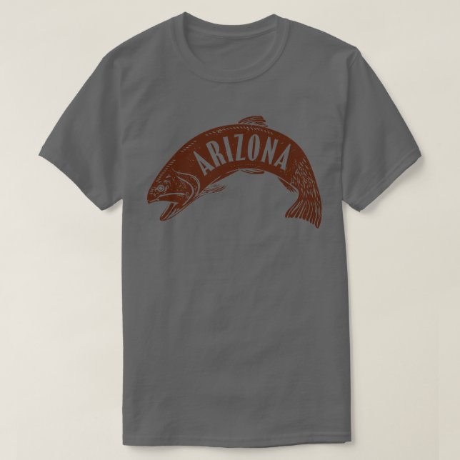 Arizona Fish Wordmark Brown T-Shirt (Design Front)