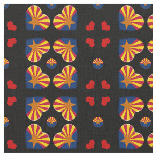 Arizona Flag & Arizona Hearts fashion Fabric / USA