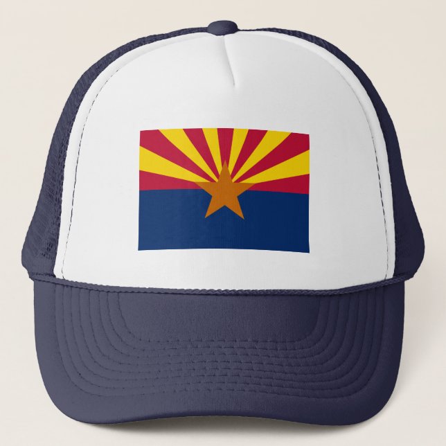Arizona Flag & Arizona State USA fashion/sport fan Trucker Hat (Front)