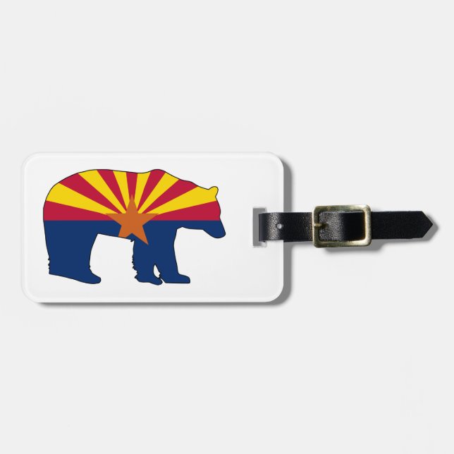 Arizona Flag Bear Luggage Tag (Front Horizontal)