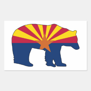 Arizona Flag Bear Rectangular Sticker
