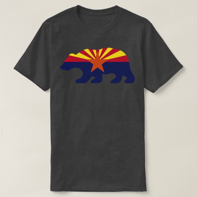 Arizona Flag Bear Shape T-Shirt (Design Front)