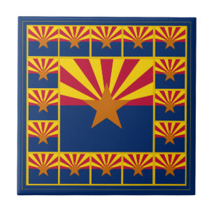 Arizona Flag Ceramic Tile / Patriots Decor USA