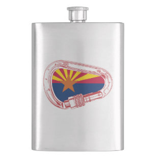 Arizona Flag Climbing Carabiner Hip Flask