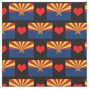 Arizona Flag Fabric & Heart, trendy fashion /USA