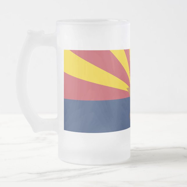 Arizona Flag Glass Beer Mug (Left)
