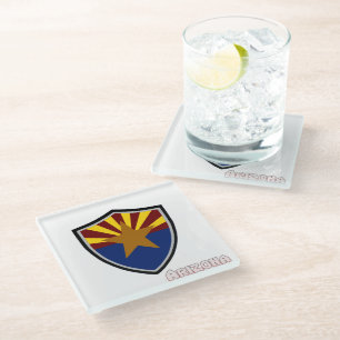 Arizona flag glass coaster