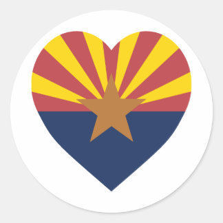 Arizona Flag Heart Classic Round Sticker
