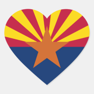 Arizona Flag Heart Sticker