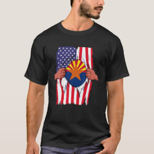 Arizona Flag Inside Me Home State Pride American G T-Shirt
