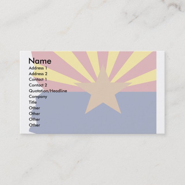 Arizona Flag Map Business Card (Front)