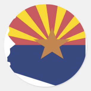 Arizona Flag Map Classic Round Sticker