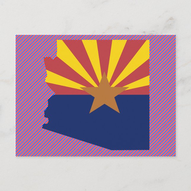 Arizona Flag Map Postcard (Front)