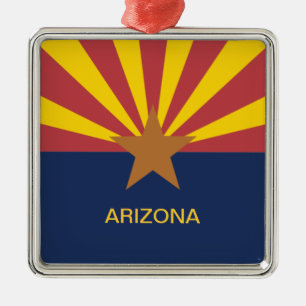 Arizona Flag Metal Tree Decoration