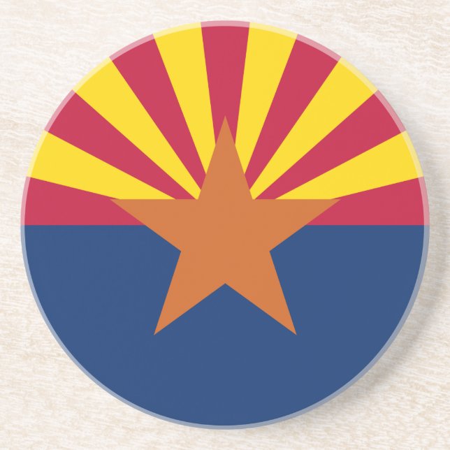 Arizona Flag Sandstone Coaster (Front)