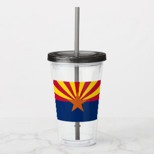 Arizona Flag: Setting Star Sun, The Copper State Acrylic Tumbler