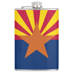 Arizona Flag: Setting Star Sun, The Copper State Hip Flask
