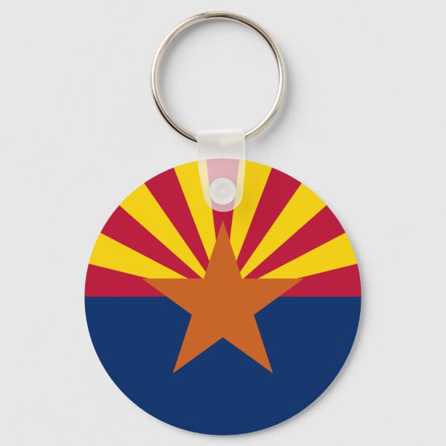 Arizona Flag: Setting Star Sun, The Copper State Key Ring (Front)