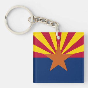 Arizona Flag: Setting Star Sun, The Copper State Key Ring