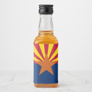 Arizona Flag: Setting Star Sun, The Copper State Liquor Bottle Label