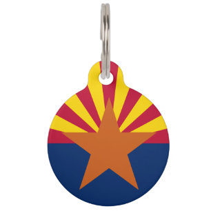 Arizona Flag: Setting Star Sun, The Copper State Pet Tag