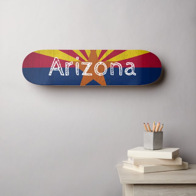 Arizona Flag  Skateboard (Wall Art (Horz))