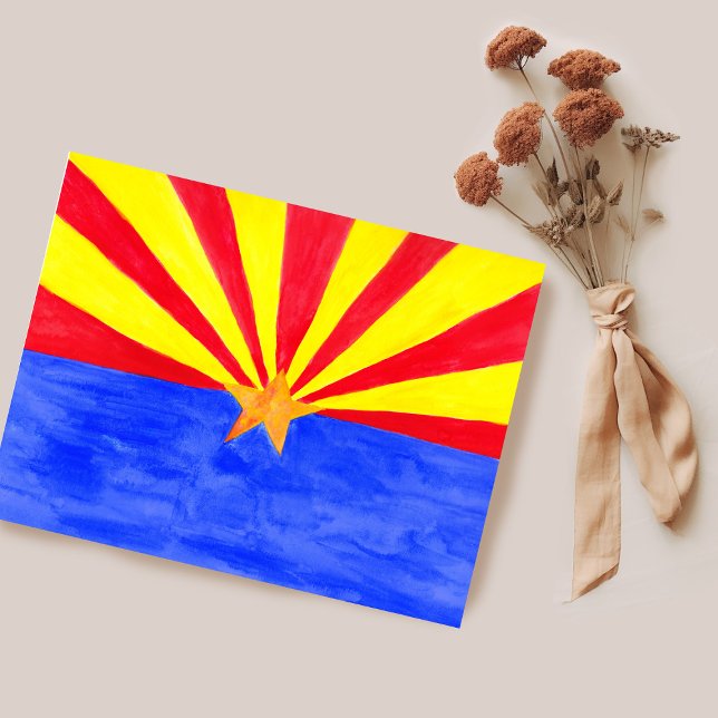 Arizona Flag Watercolor Art Postcard (Arizona Flag Watercolor Art Postcard
)
